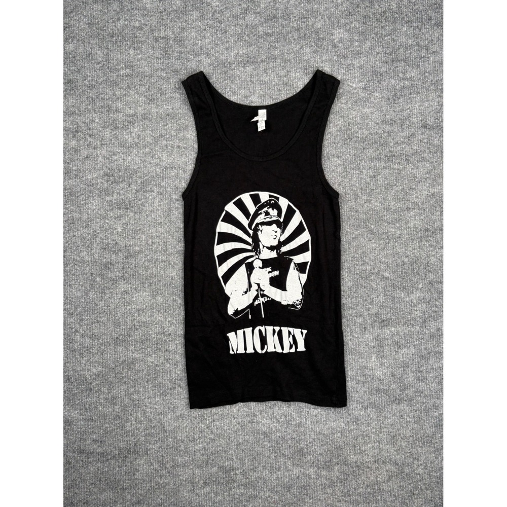 Mickey Graphic Tank Top Black Cotton Unisex Medium Slim Fit
